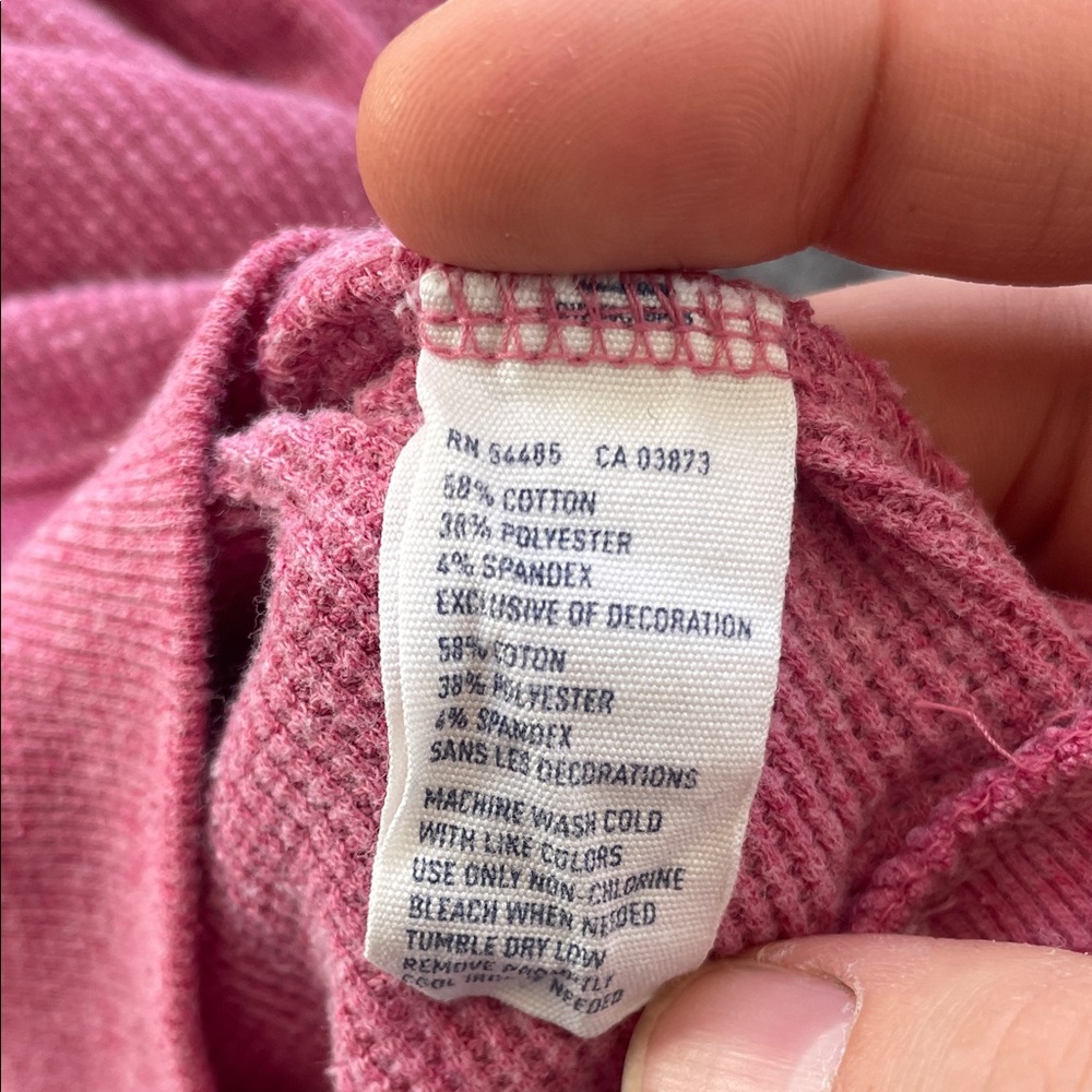 American Eagle Outfitters Pink Waffle Knit Hooded Pullover - Picture 4 of 7